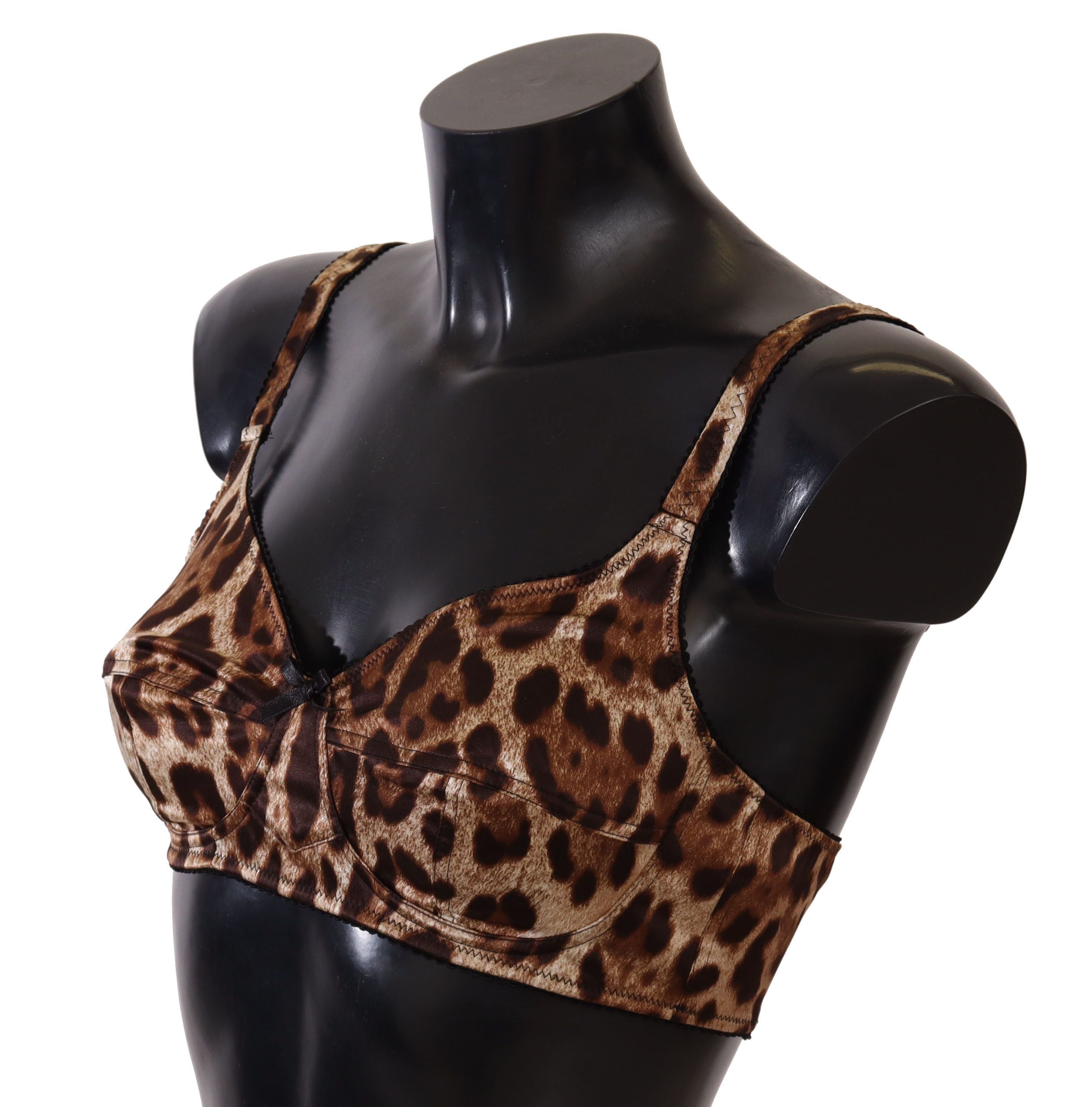 Dolce & Gabbana Elegant Silk Leopard Print Bra