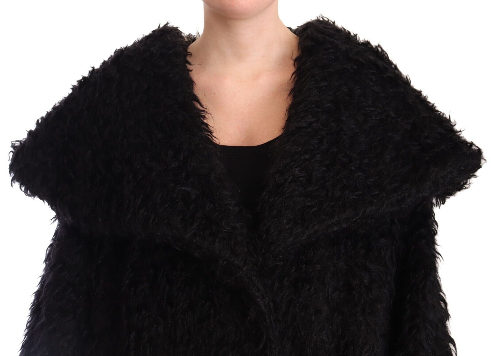 Μπουφάν Dolce & Gabbana Sleek Runway Fur Cape Trench Jacket