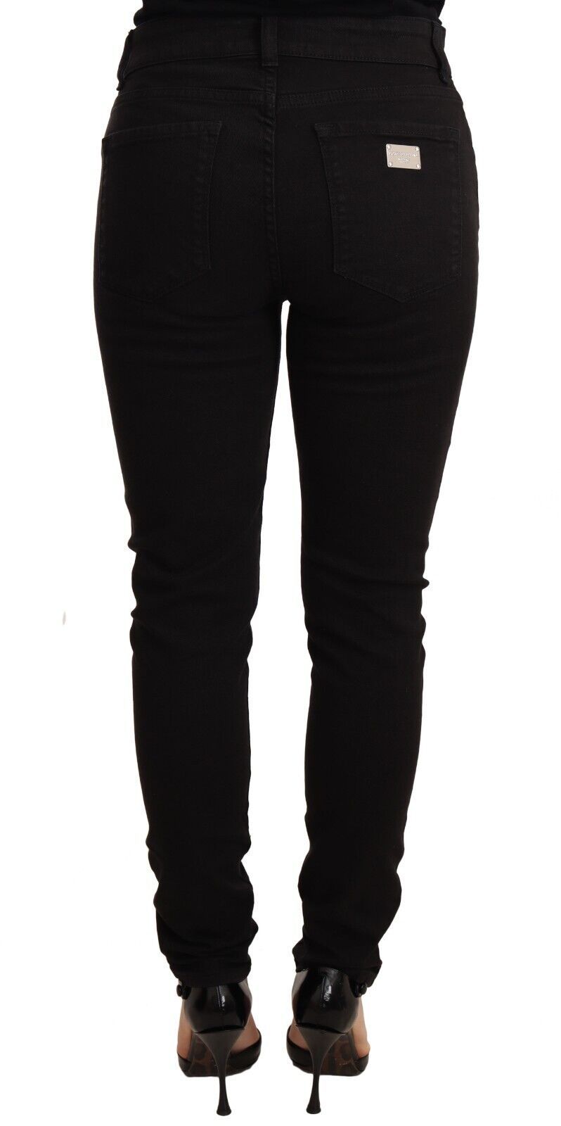 Κομψό Slim-Fit μαύρο Skinny Jeans Dolce &amp; Gabbana