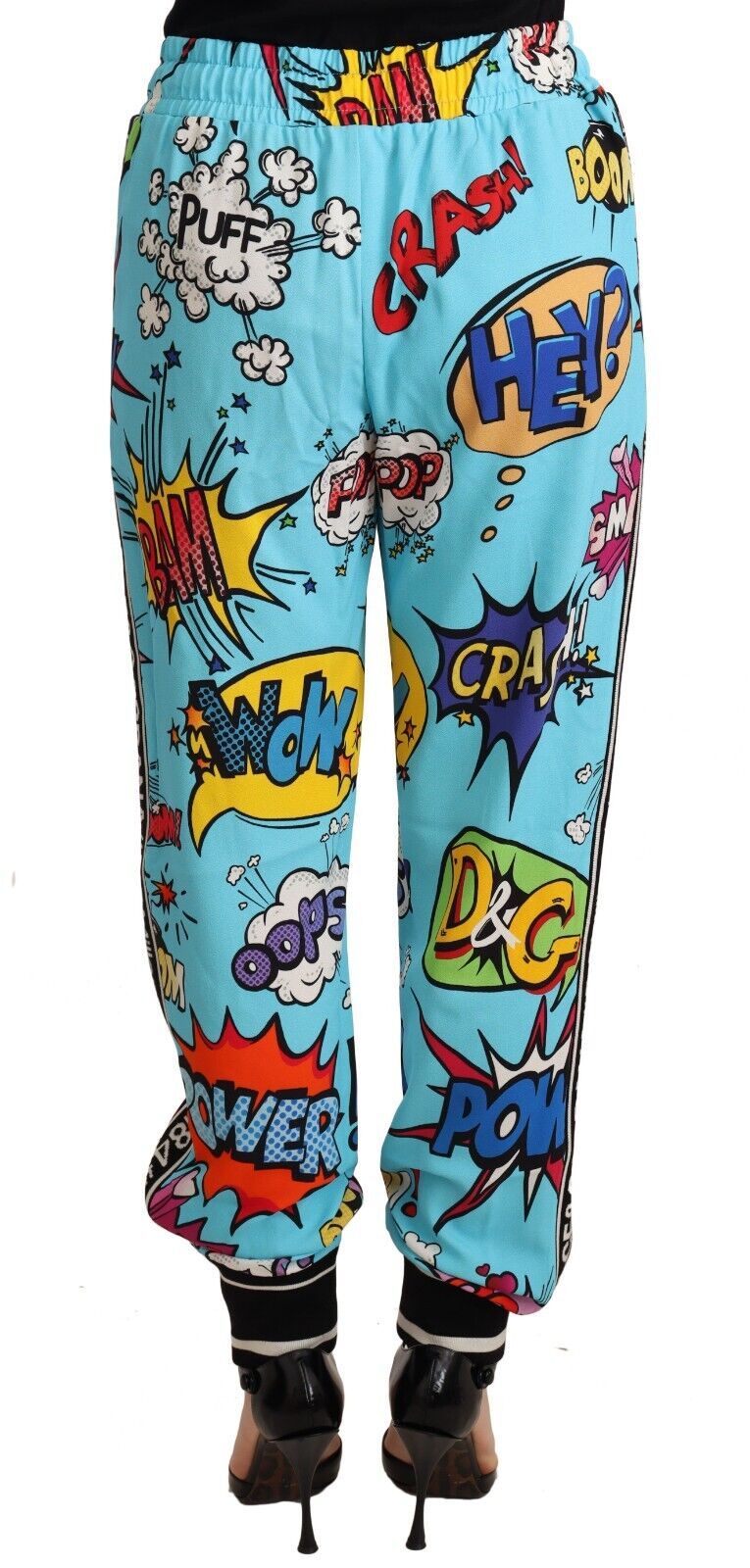 Dolce &amp; Gabbana Chic Cartoon Print Πλεκτό Παντελόνι Jogger