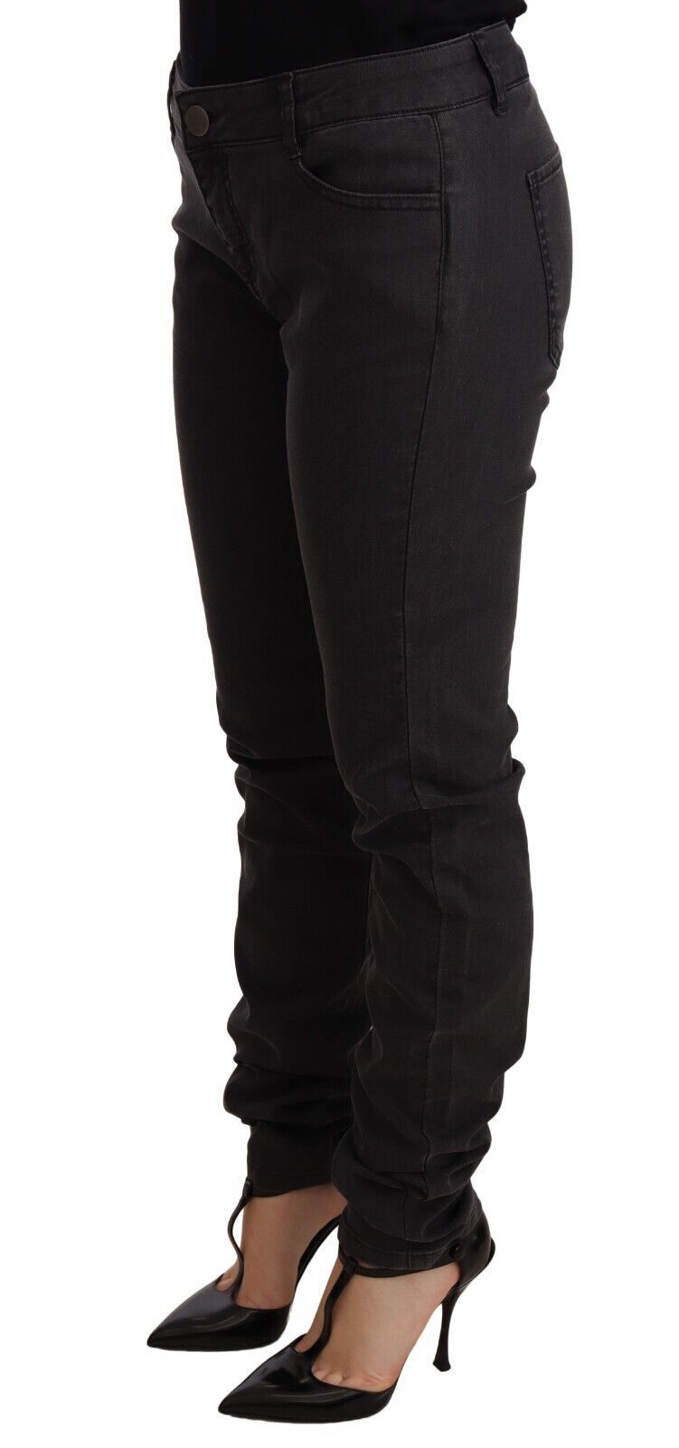 PINKO Chic Mid Waist Skinny Black Denim