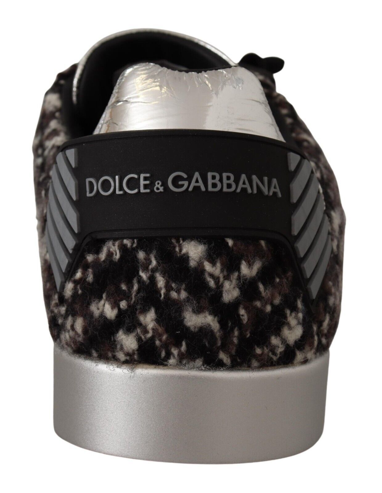 Δερμάτινα πάνινα παπούτσια Dolce &amp; Gabbana Silver Elegance