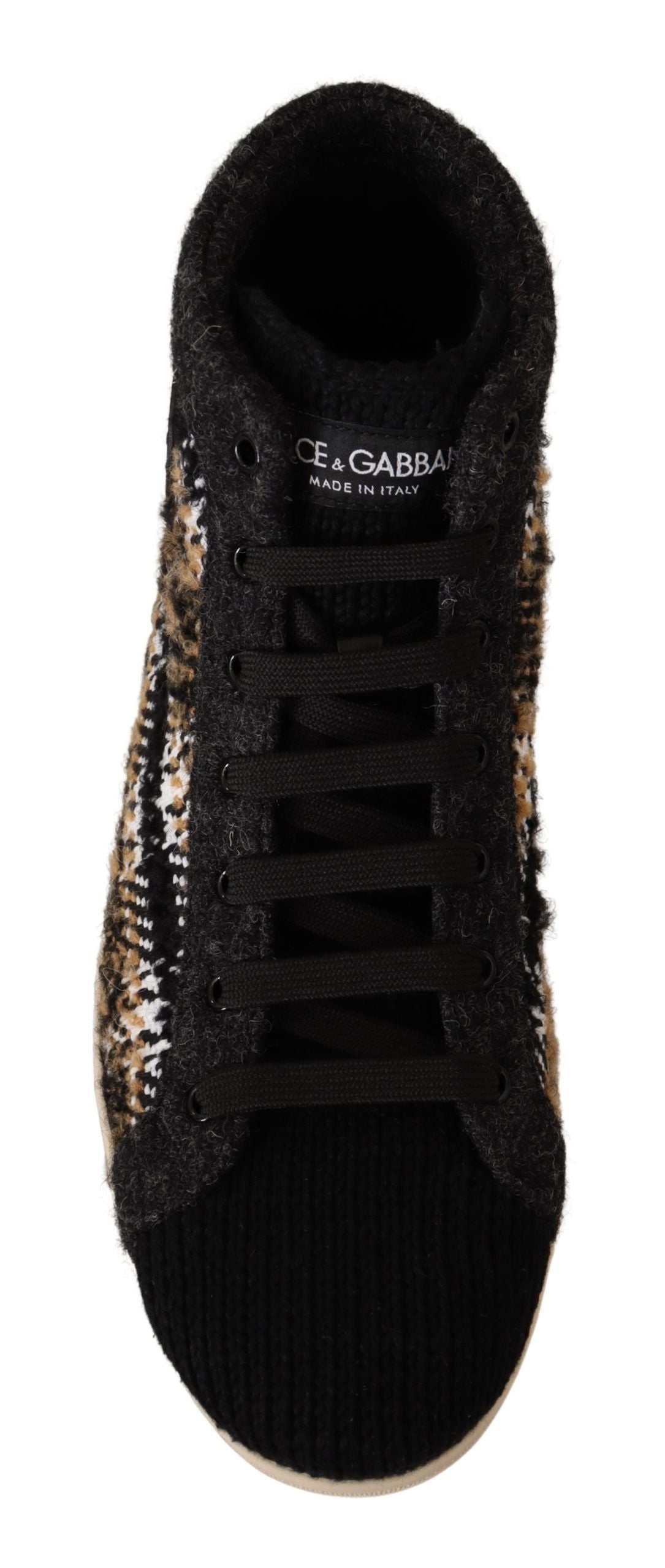 Dolce &amp; Gabbana Beige High Top Fashion Sneakers