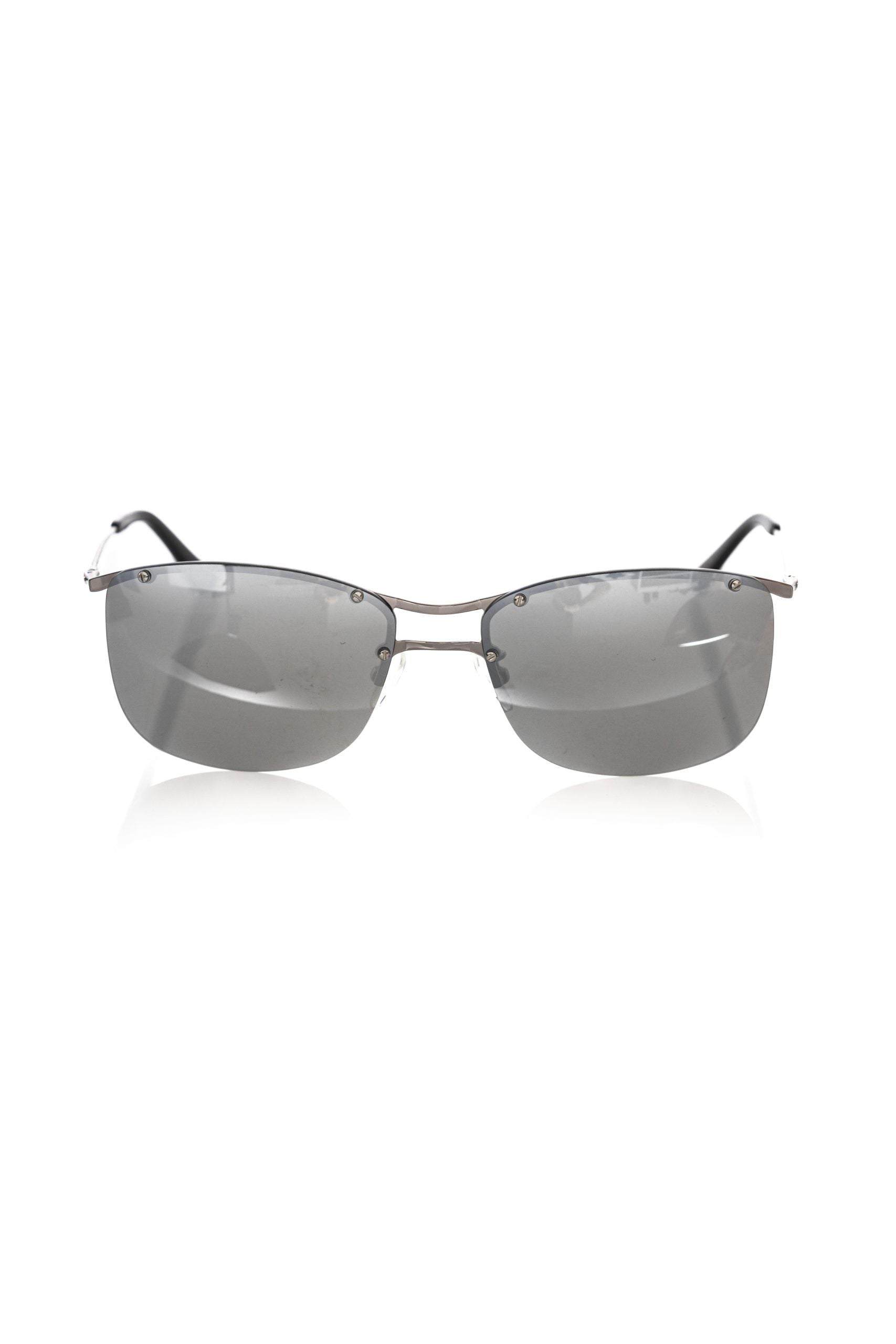 Frankie Morello Silver Metallic Male Sunglass