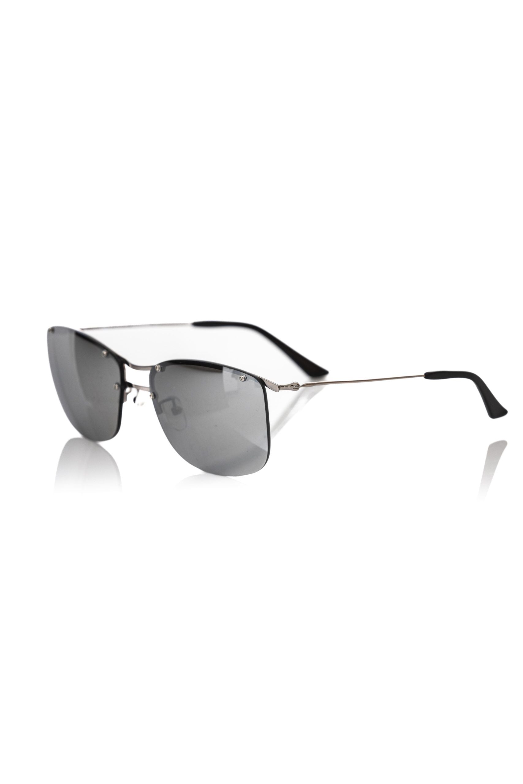 Frankie Morello Silver Metallic Male Sunglass