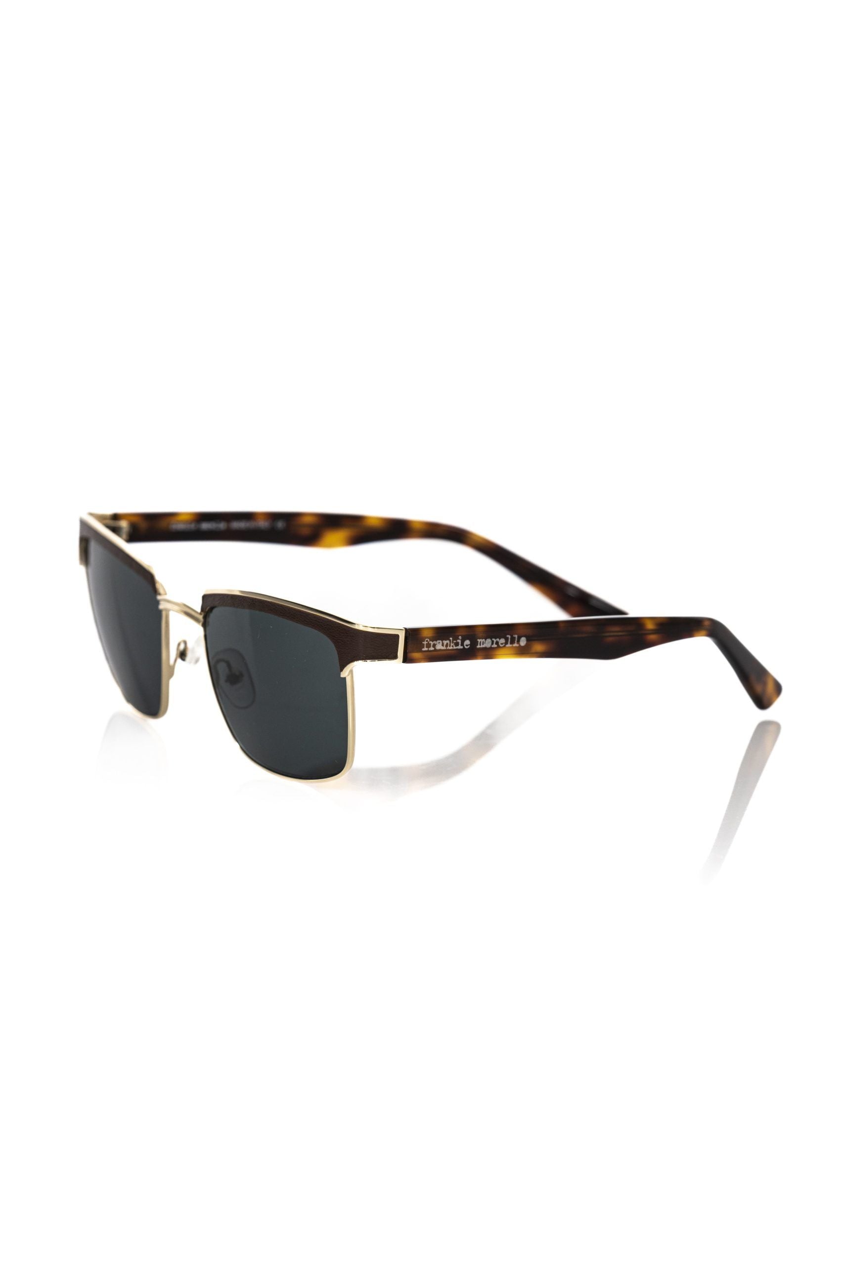 Frankie Morello Brown Metallic Fibre Men Sunglass