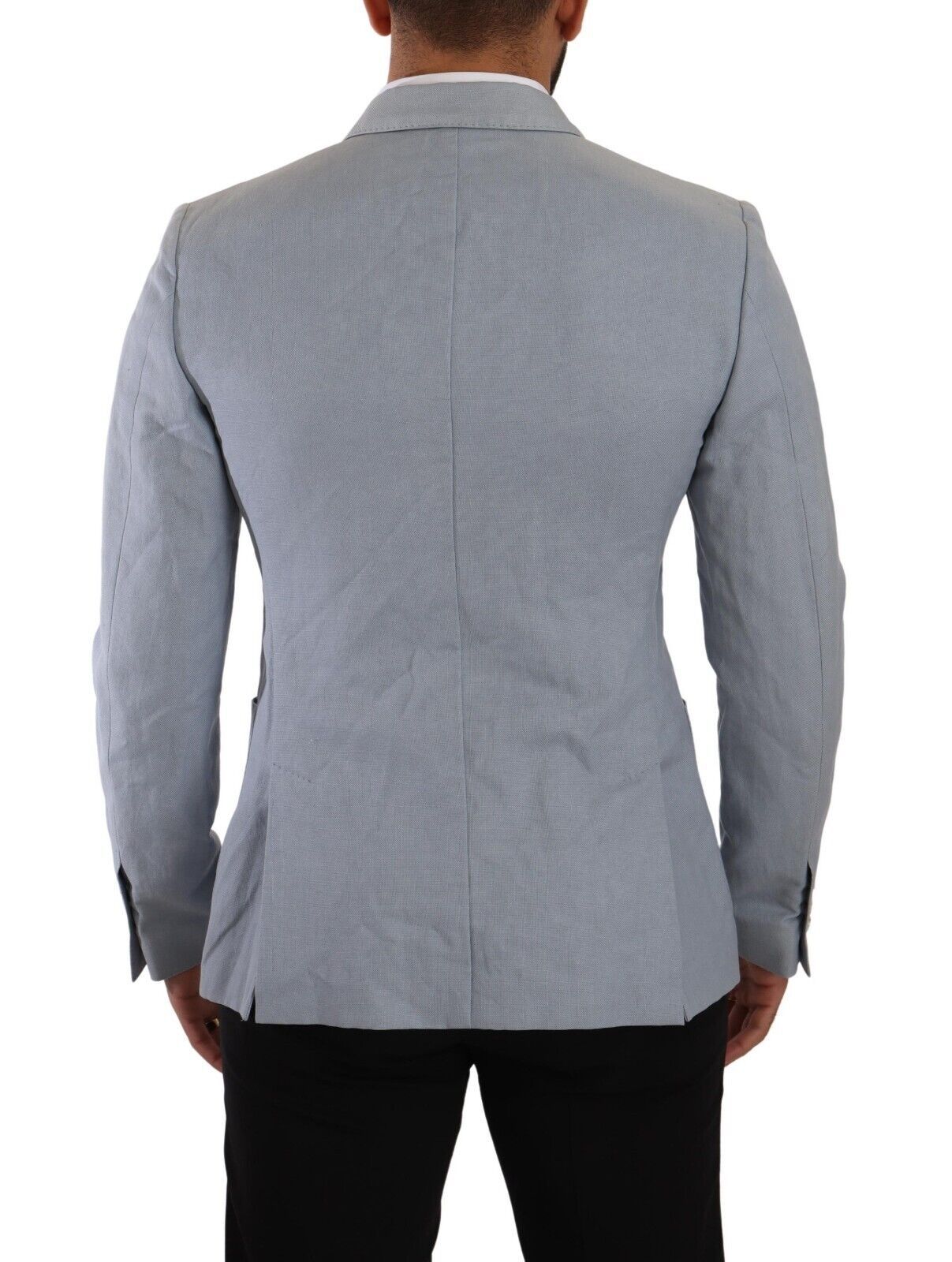 Dolce &amp; Gabbana Elegant Slim Fit Light Blue Double Breasted Blazer