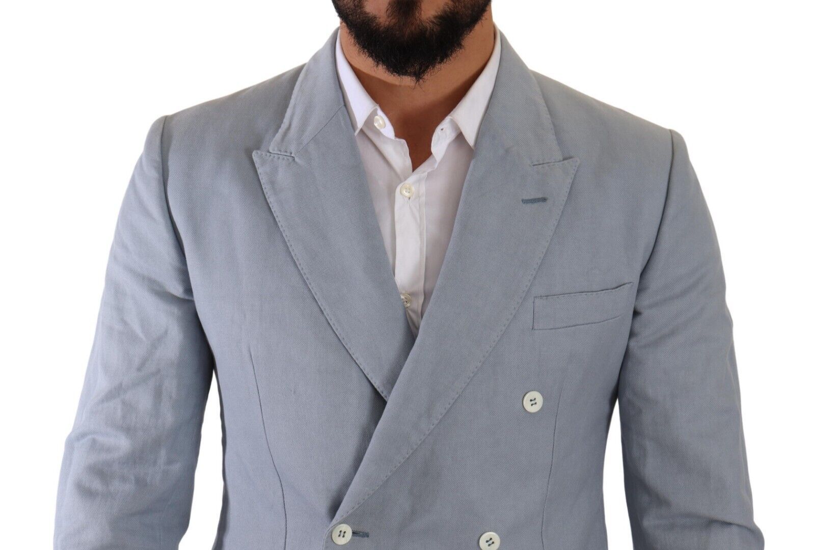 Dolce &amp; Gabbana Elegant Slim Fit Light Blue Double Breasted Blazer