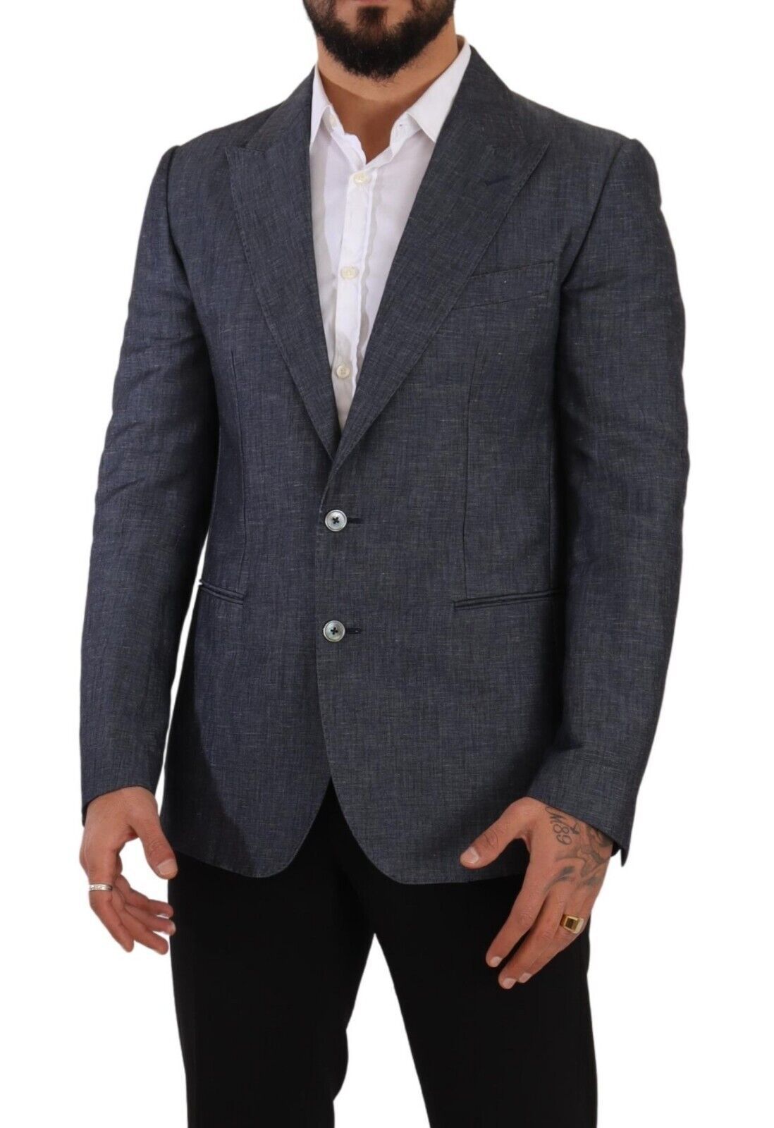 Dolce &amp; Gabbana Elegant Slim Fit Blue Blazer με δύο κουμπιά