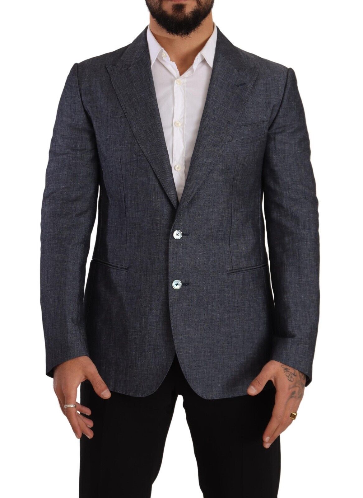 Dolce &amp; Gabbana Elegant Slim Fit Blue Blazer με δύο κουμπιά