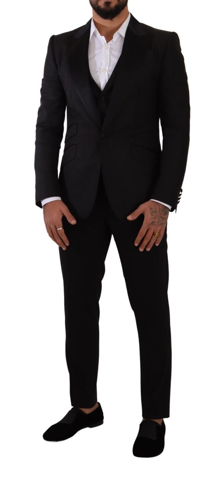 Σύνολο μαύρου κοστουμιού Dolce &amp; Gabbana Sicilia Slim Fit