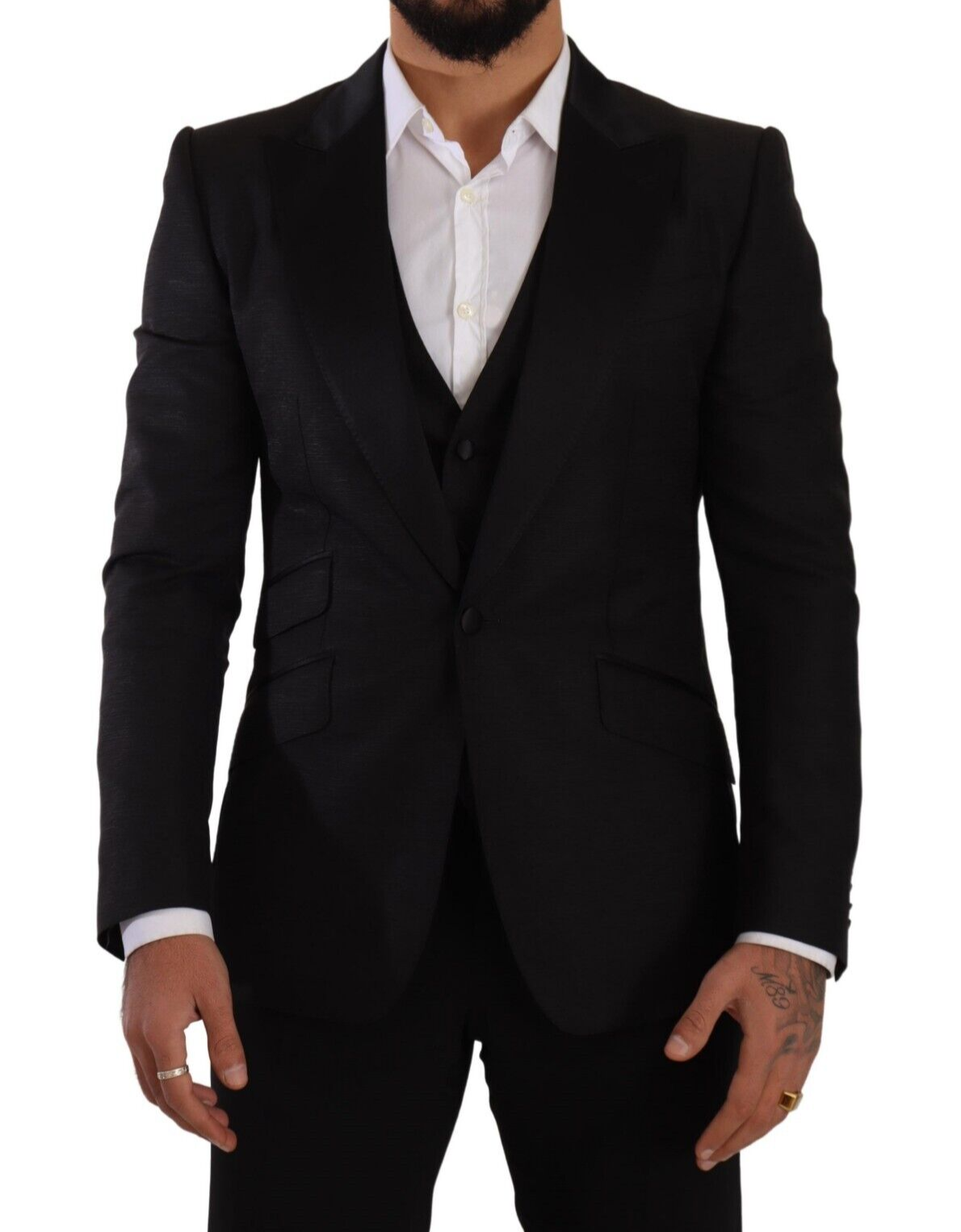 Σύνολο μαύρου κοστουμιού Dolce &amp; Gabbana Sicilia Slim Fit