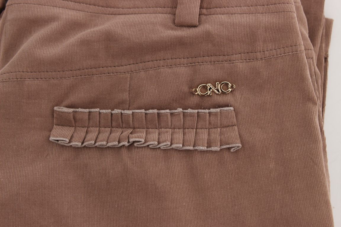 Κοστούμι National Chic Brown Cropped Κοτλέ παντελόνι