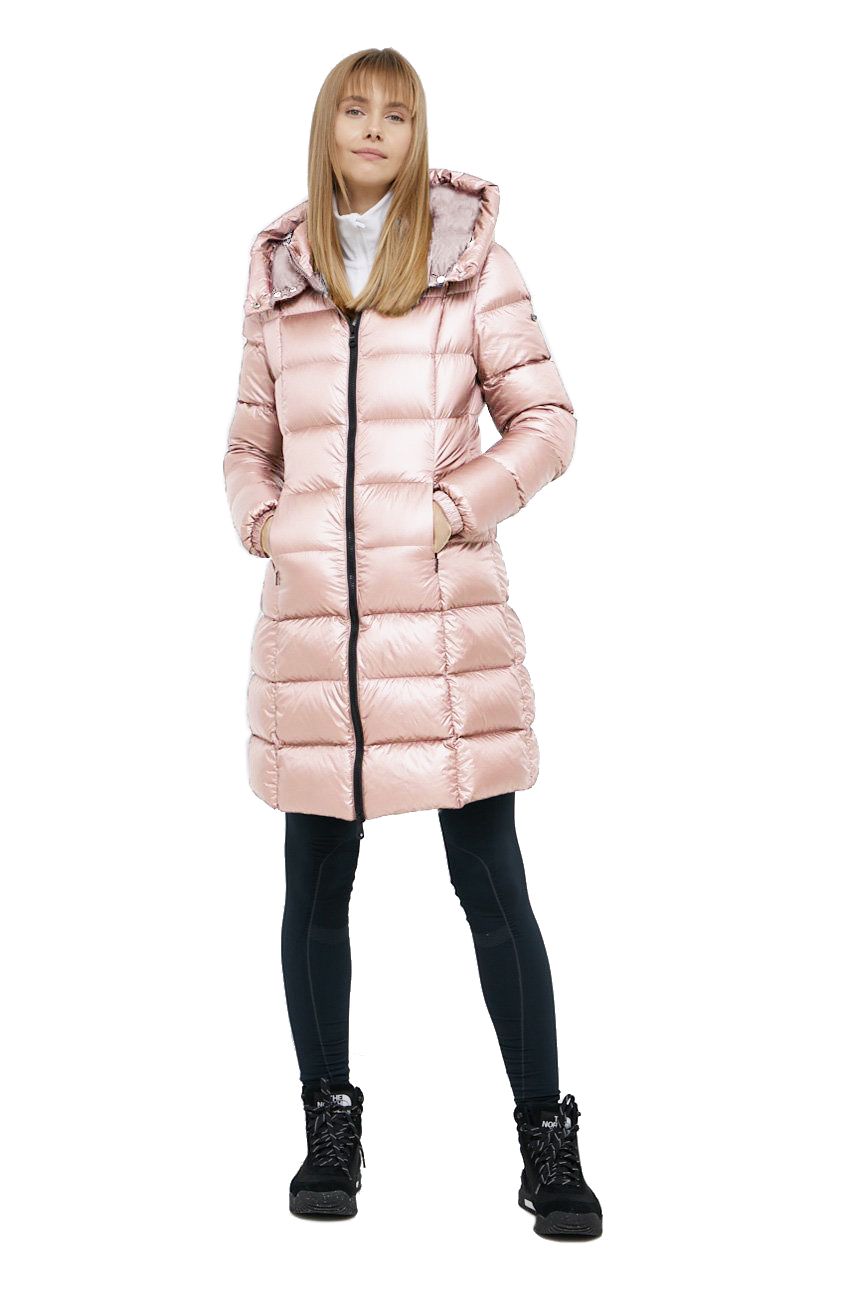 Refrigiwear Elegant Long Down Jacket με αφαιρούμενη κουκούλα