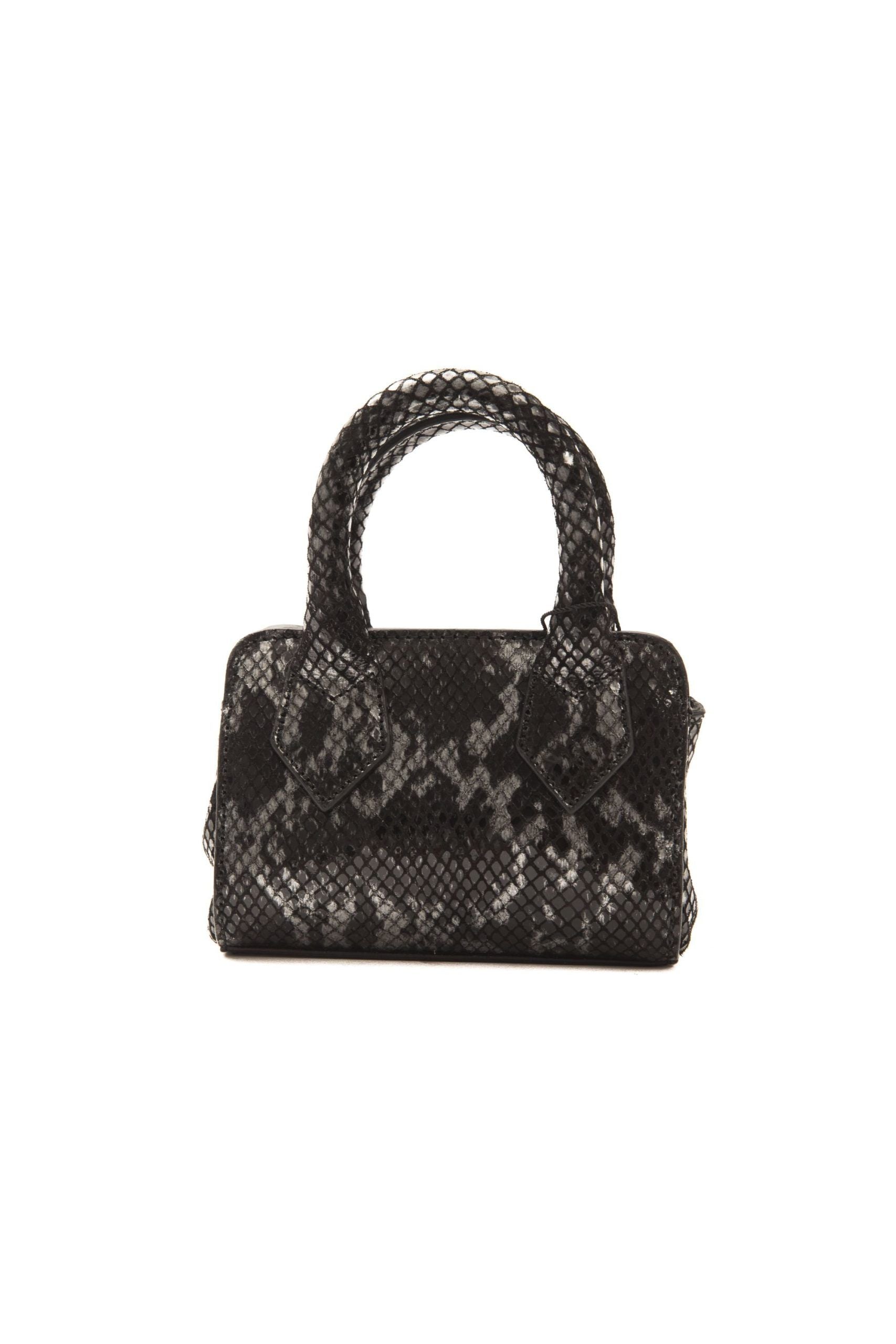 Pompei Donatella Chic Δερμάτινο Mini Tote με Τύπωμα Python