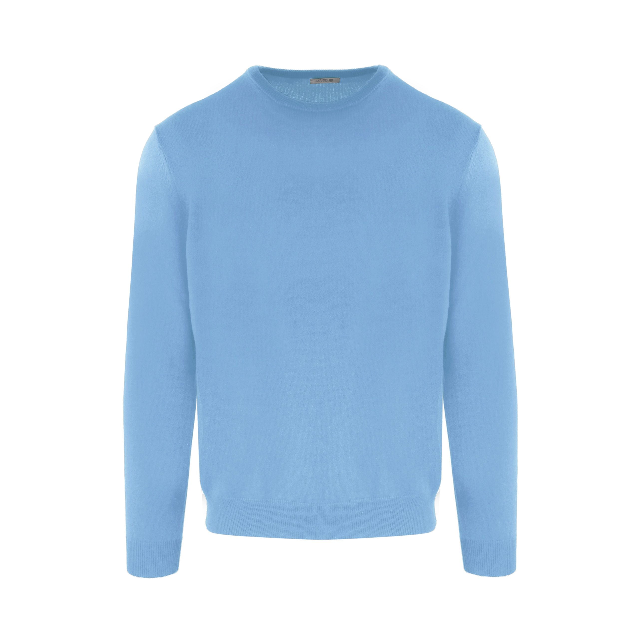 Πουλόβερ Malo Ice Blue Cashmere με στρογγυλή λαιμόκοψη