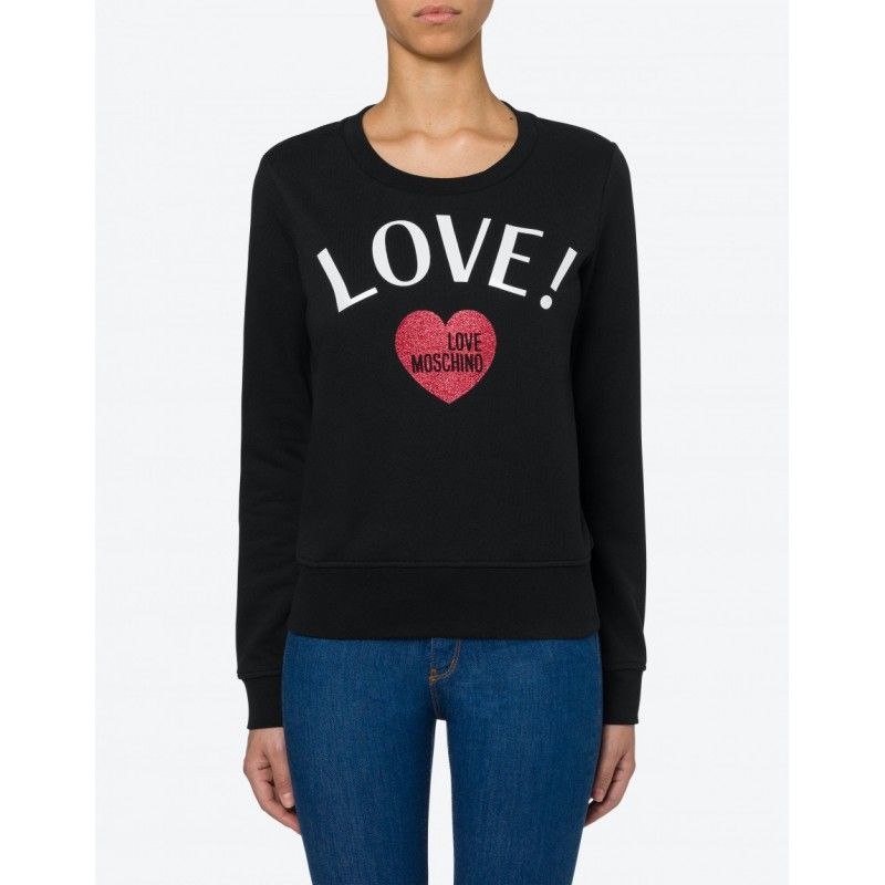 <tc>Love Moschino</tc> Κομψό φούτερ με γκλίτερ καρδιά από βαμβάκι