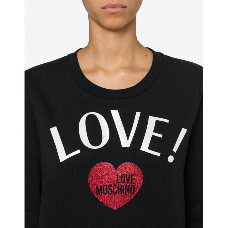 <tc>Love Moschino</tc> Κομψό φούτερ με γκλίτερ καρδιά από βαμβάκι