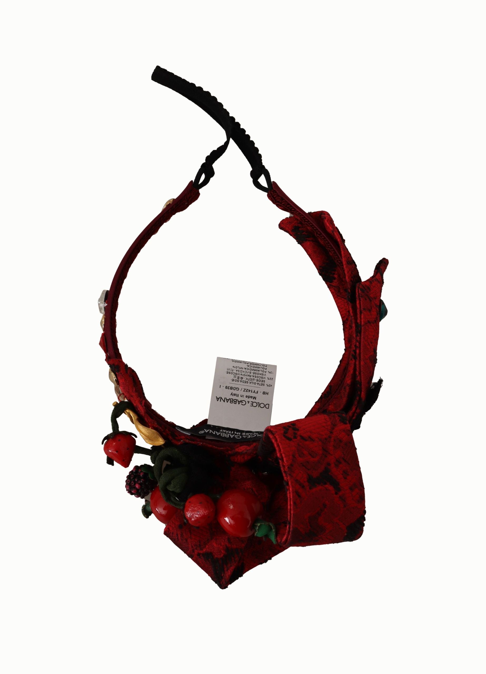 Dolce &amp; Gabbana Cherry Sicily Embelled Red Diadem