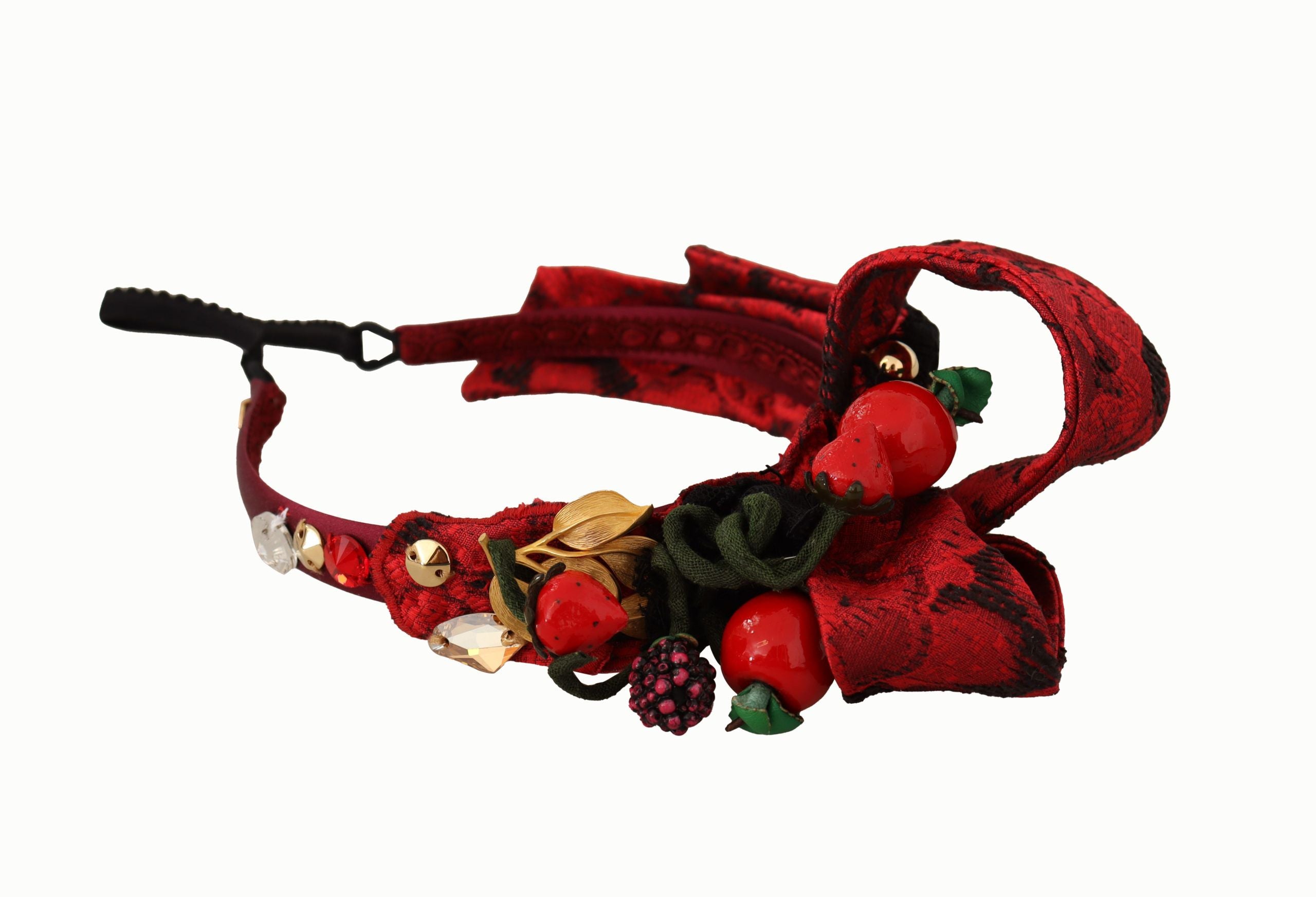 Dolce &amp; Gabbana Cherry Sicily Embelled Red Diadem