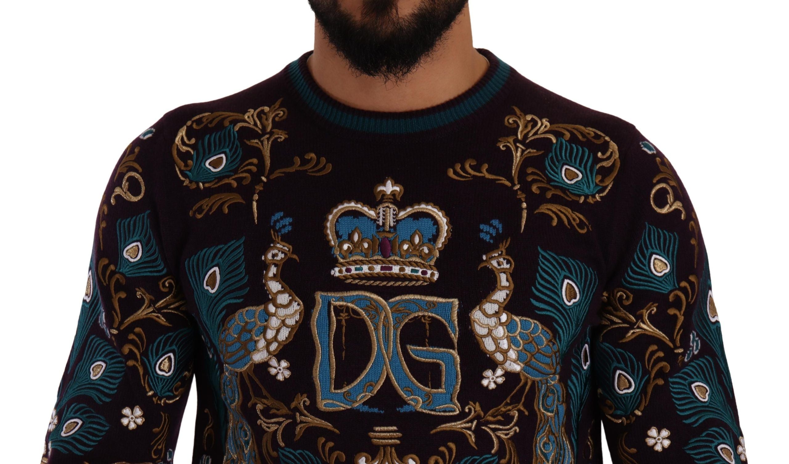 Dolce &amp; Gabbana Κομψό πουλόβερ Bordeaux Cashmere Crewnneck