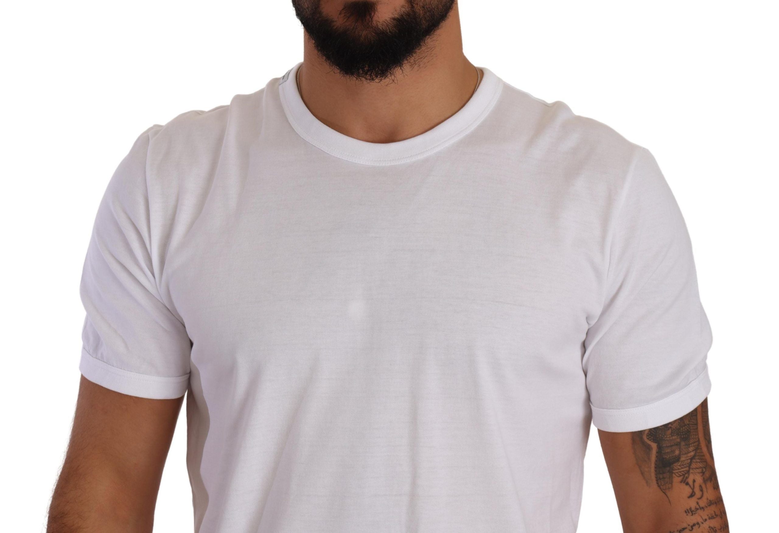 Dolce & Gabbana Elegant White Cotton Crewneck Tee