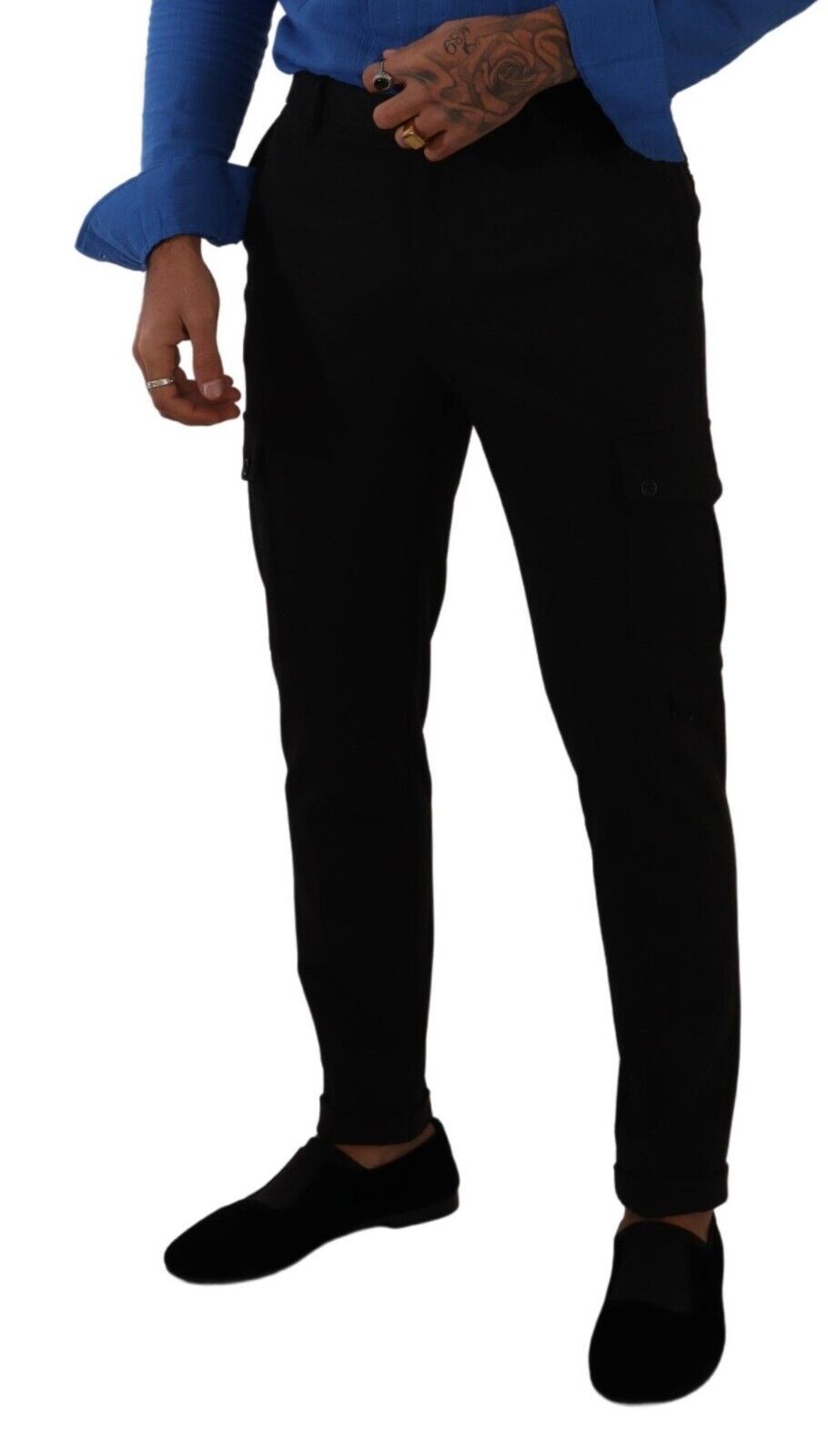 Κομψό μαύρο παντελόνι Cargo Slim Fit Dolce &amp; Gabbana