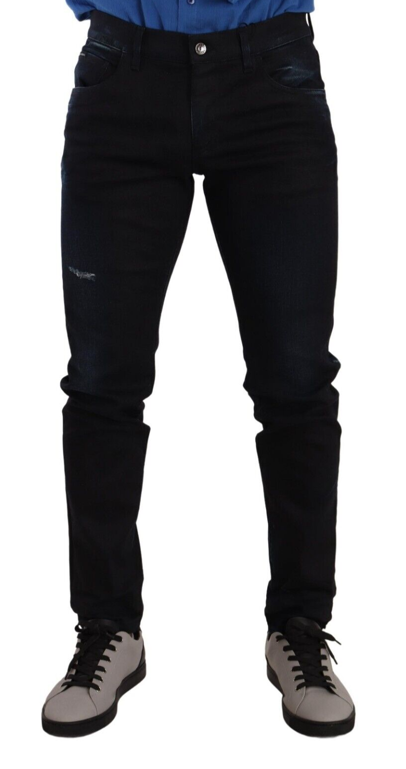 Dolce &amp; Gabbana Κομψό Slim Fit Skinny Jeans σε σκούρο μπλε