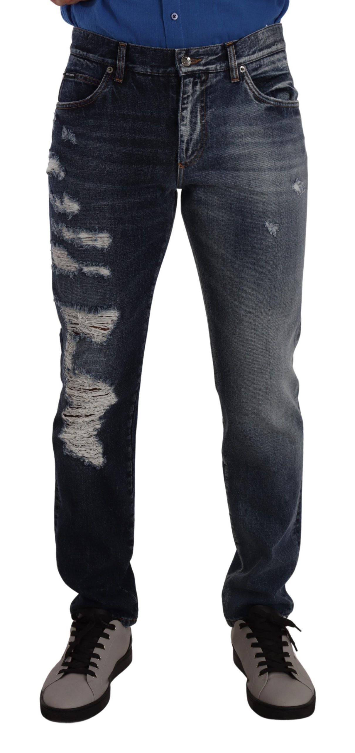 Dolce &amp; Gabbana Chic Tattered Denim Jeans