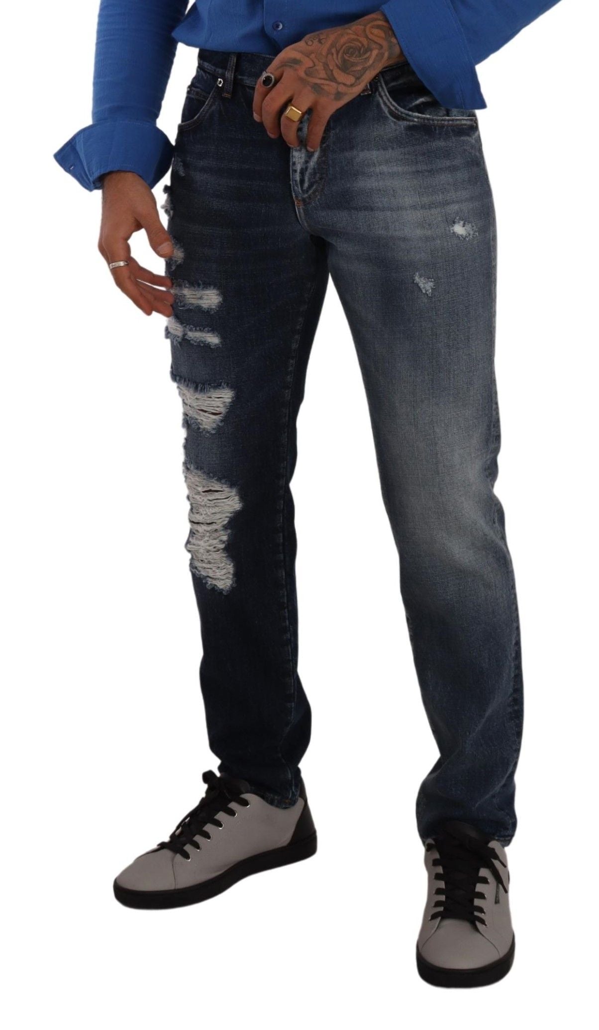 Dolce &amp; Gabbana Chic Tattered Denim Jeans