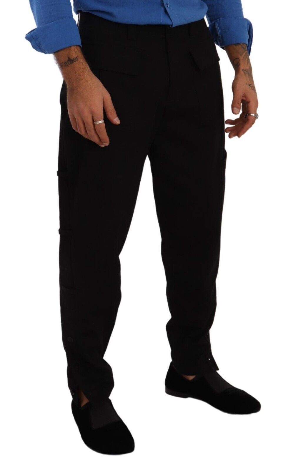 Dolce &amp; Gabbana Chic Black Cargo Παντελόνι με Stretch Comfort