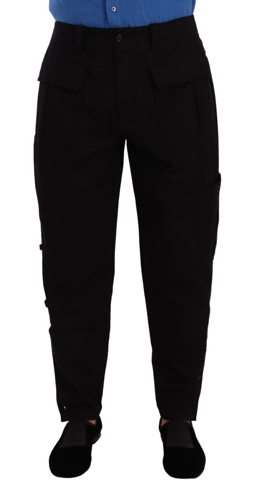 Dolce &amp; Gabbana Chic Black Cargo Παντελόνι με Stretch Comfort