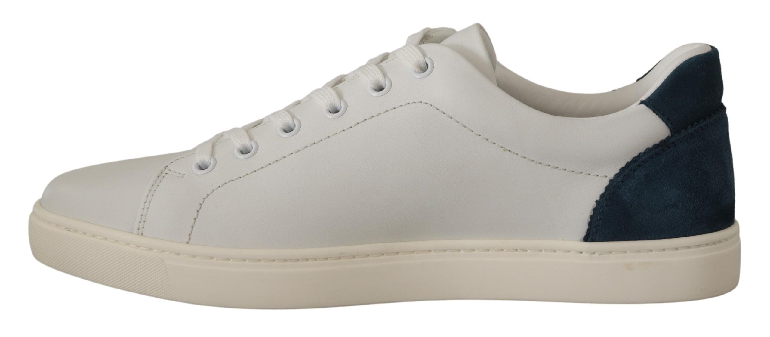 Dolce & Gabbana Chic White Leather Low-Top Sneakers