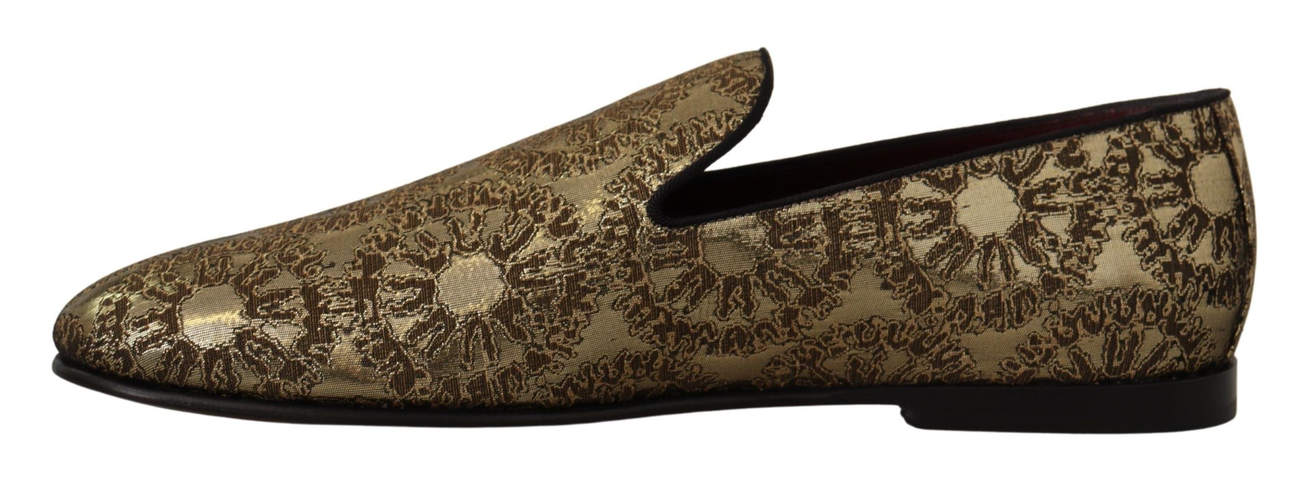 Παπούτσια φορέματος Dolce &amp; Gabbana Gold Tone Loafers Slides