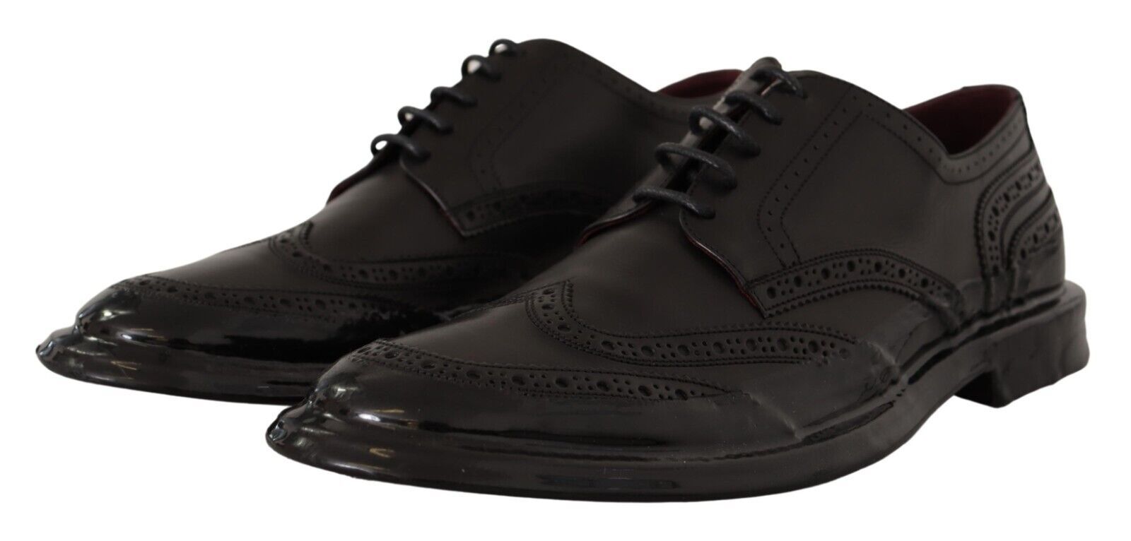 Dolce &amp; Gabbana Elegant Calfskin Derby Oxford Wingtips