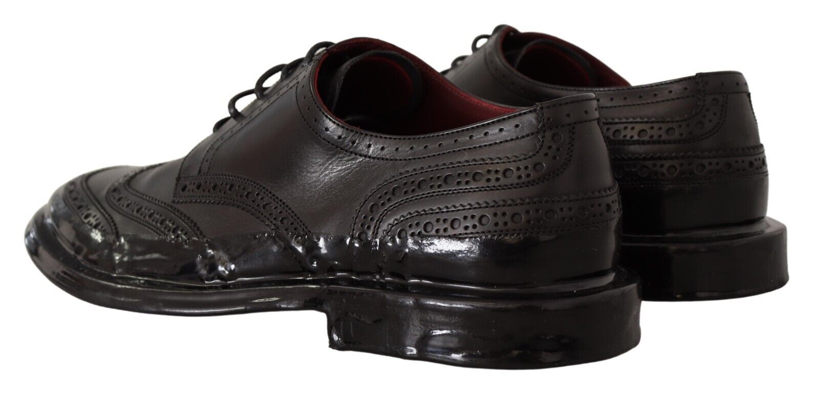 Dolce &amp; Gabbana Elegant Calfskin Derby Oxford Wingtips