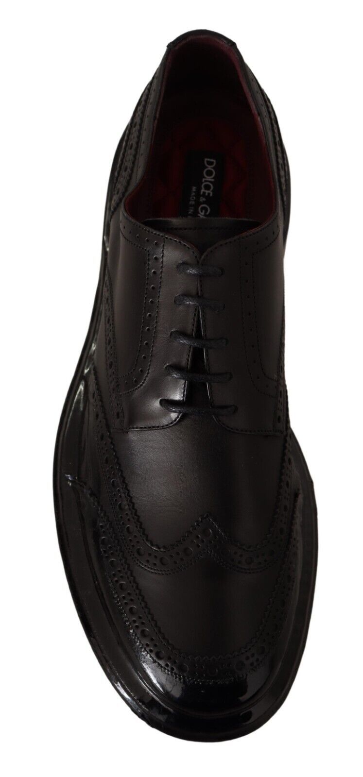 Dolce &amp; Gabbana Elegant Calfskin Derby Oxford Wingtips