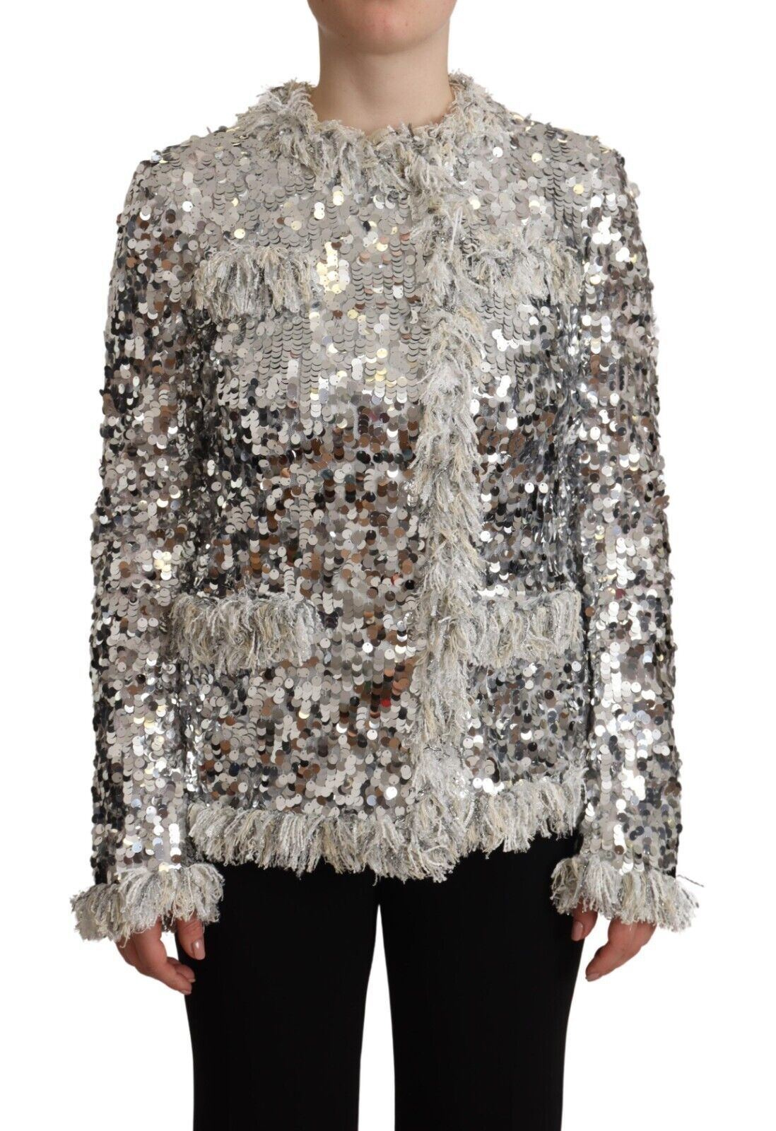 Μπουφάν Dolce &amp; Gabbana Chic Silver Sequined Jacket