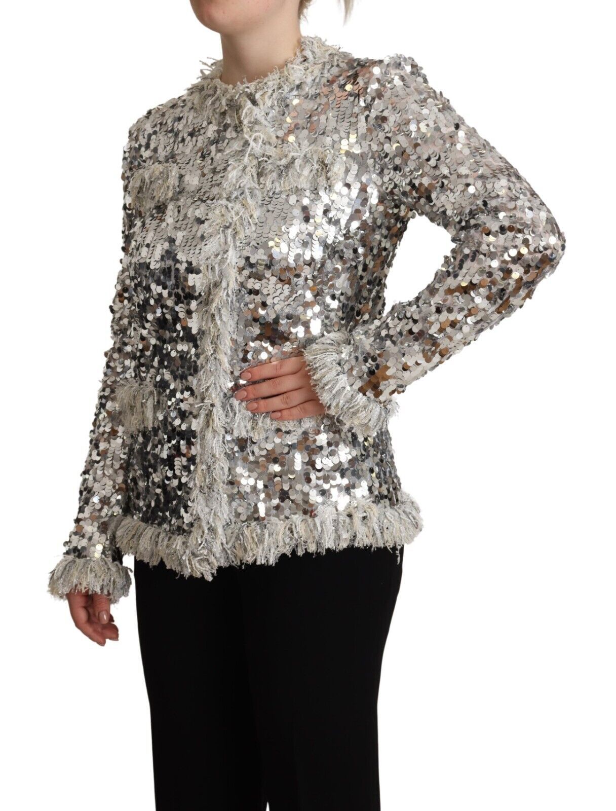 Μπουφάν Dolce &amp; Gabbana Chic Silver Sequined Jacket