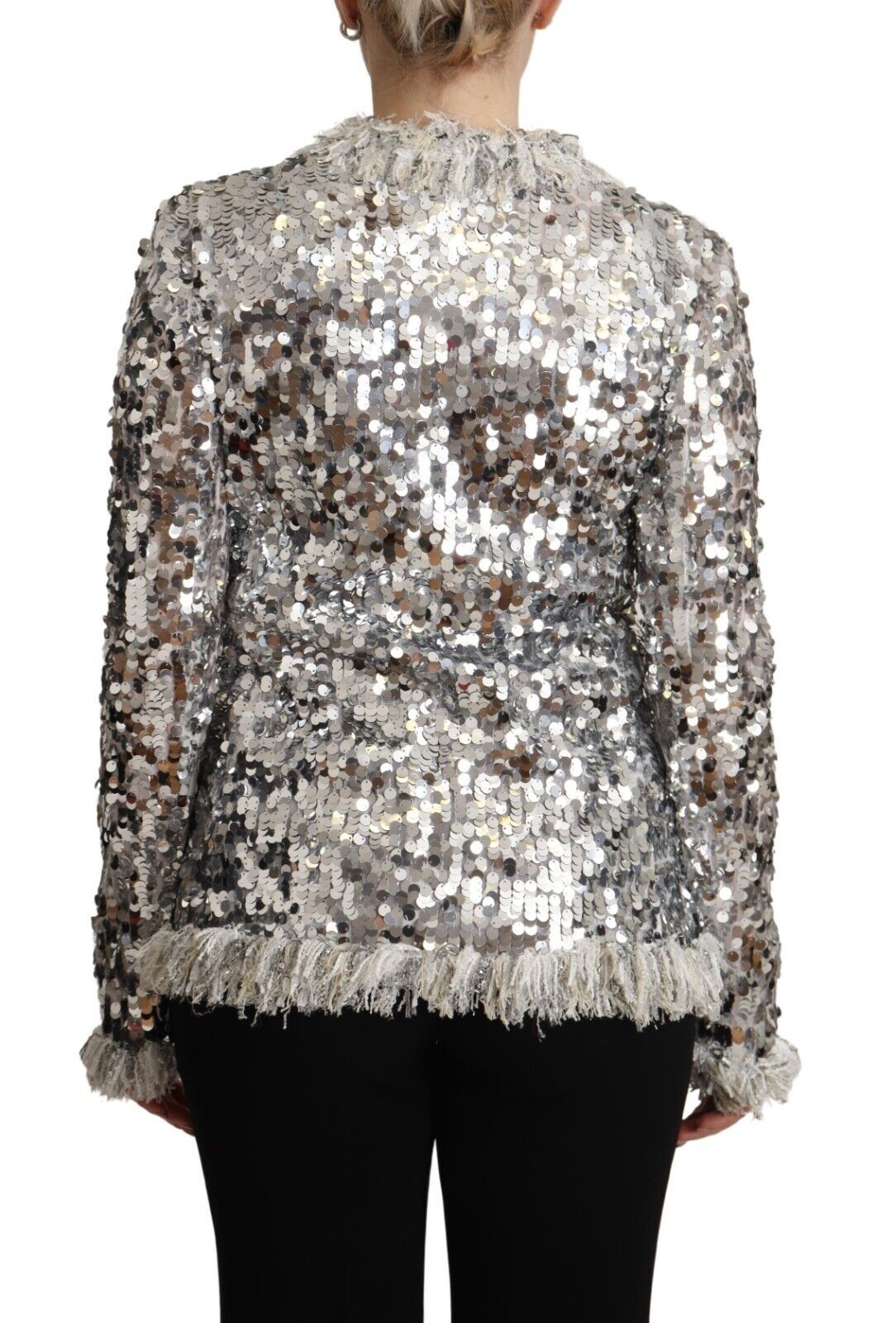 Μπουφάν Dolce &amp; Gabbana Chic Silver Sequined Jacket