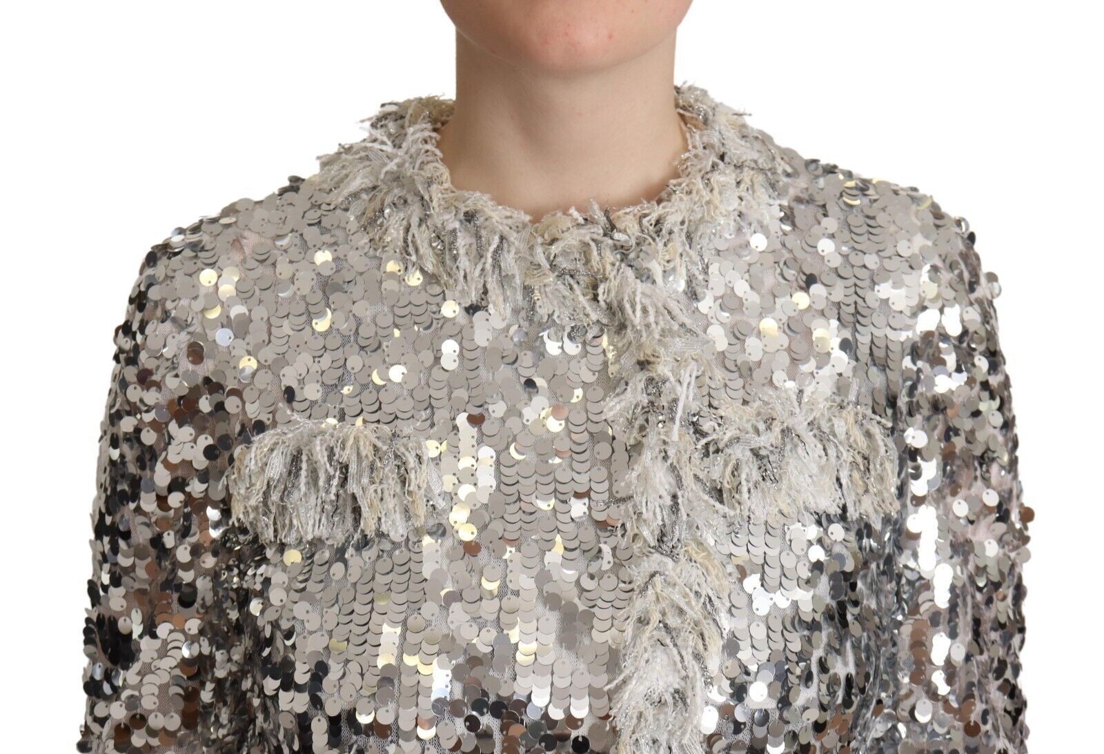 Μπουφάν Dolce &amp; Gabbana Chic Silver Sequined Jacket