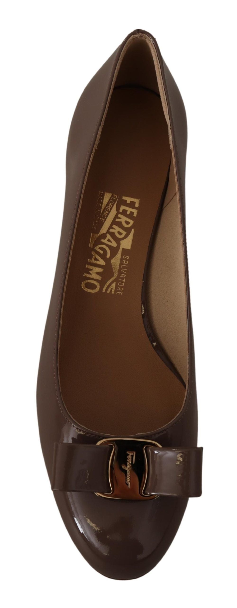 Salvatore Ferragamo Elegant Caraway Brown Pumps με φιόγκο Vara