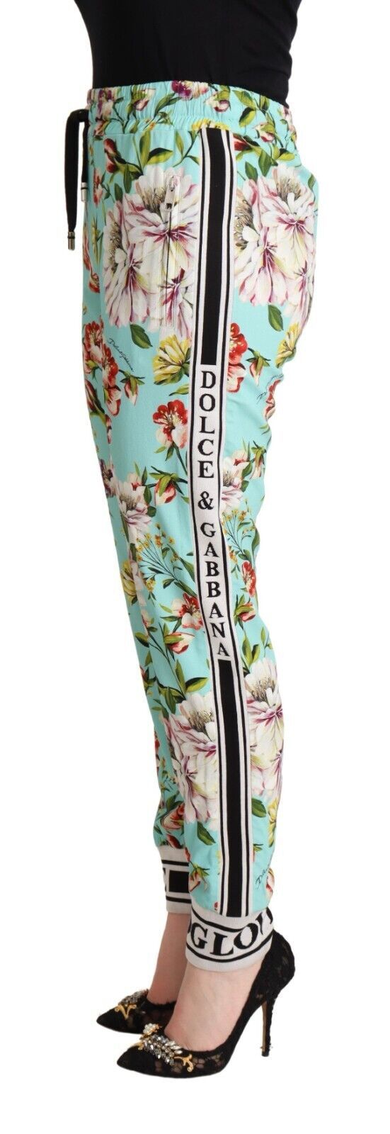 Dolce &amp; Gabbana Floral Viscose Jogger Pants σε πράσινο χρώμα