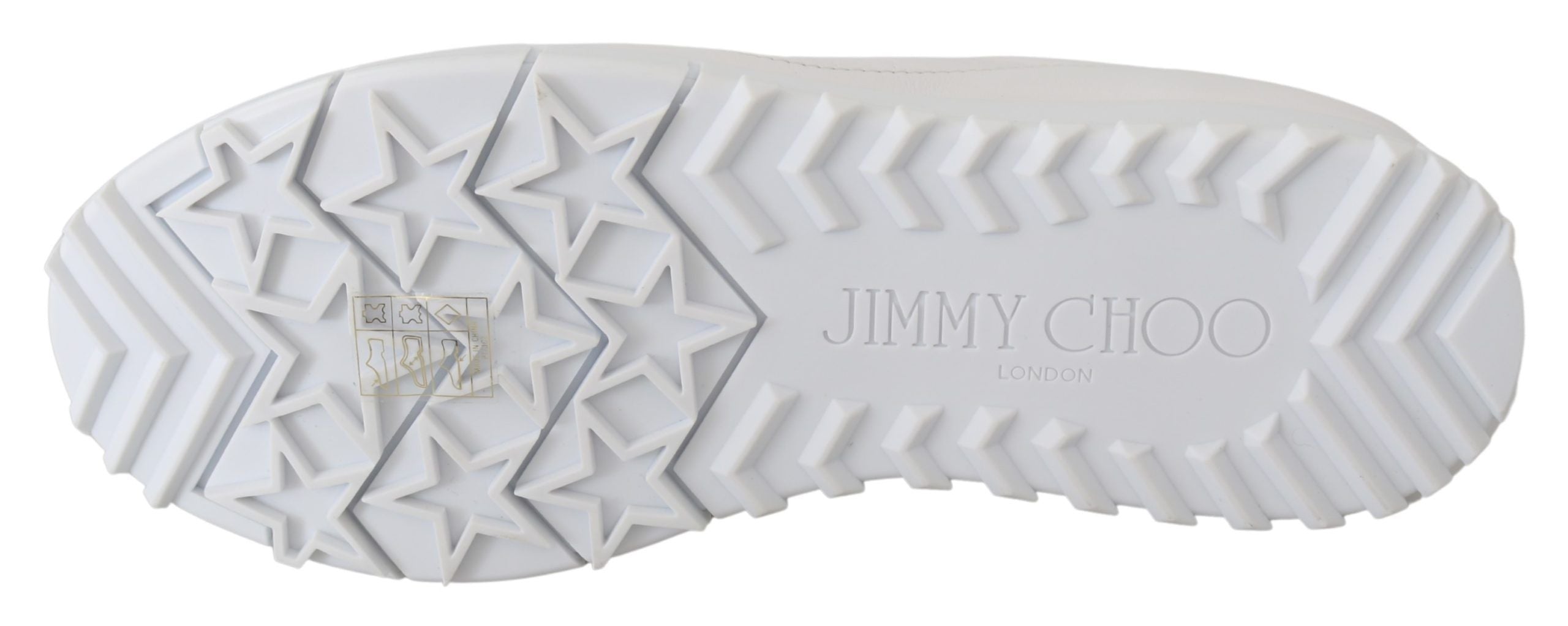 Κομψά λευκά δερμάτινα αθλητικά παπούτσια Jimmy Choo