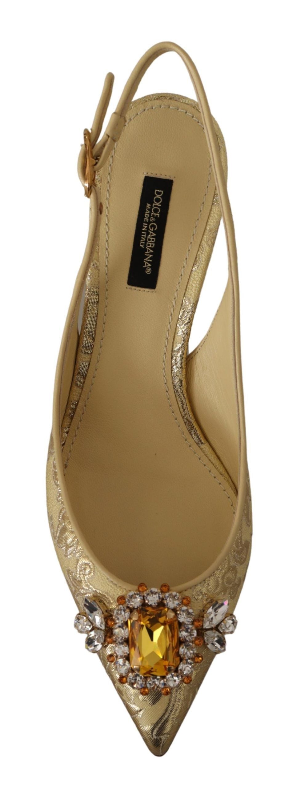 Γόβες Dolce &amp; Gabbana Gleaming Gold Crystal Slingback