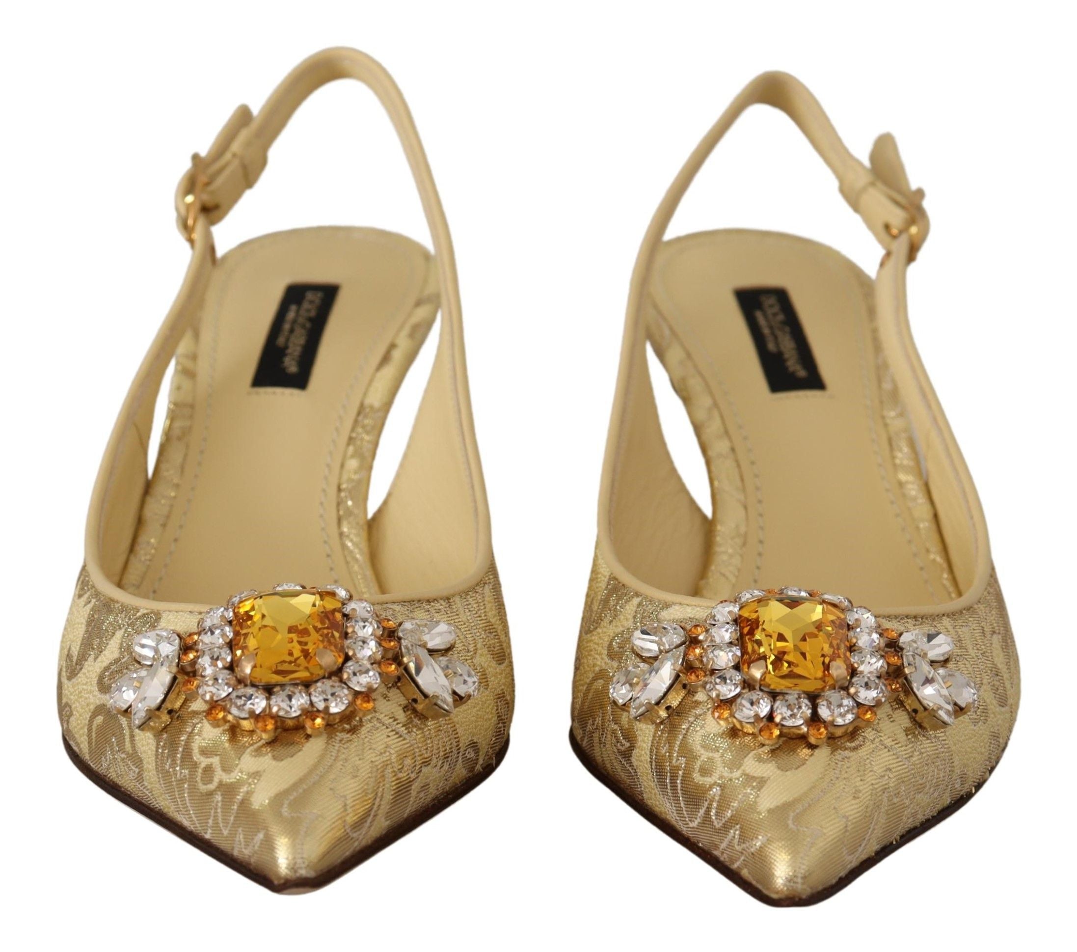 Γόβες Dolce &amp; Gabbana Gleaming Gold Crystal Slingback