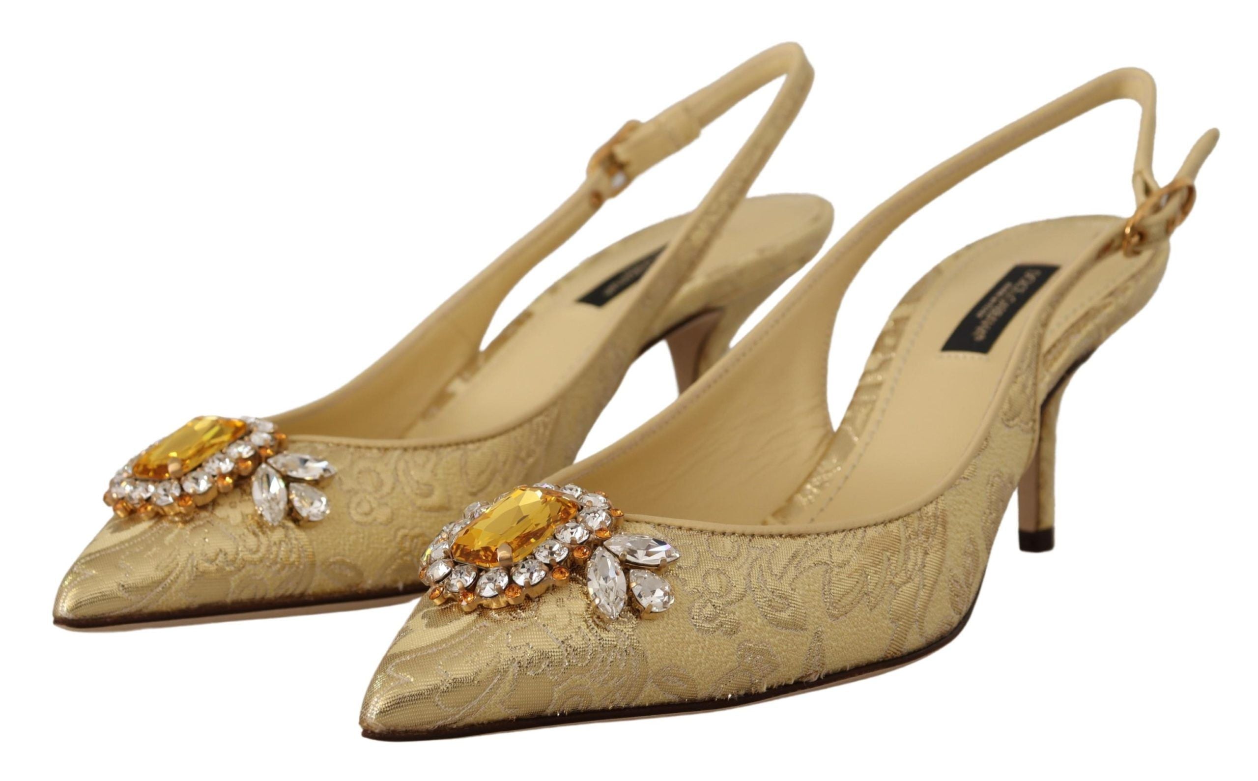 Γόβες Dolce &amp; Gabbana Gleaming Gold Crystal Slingback