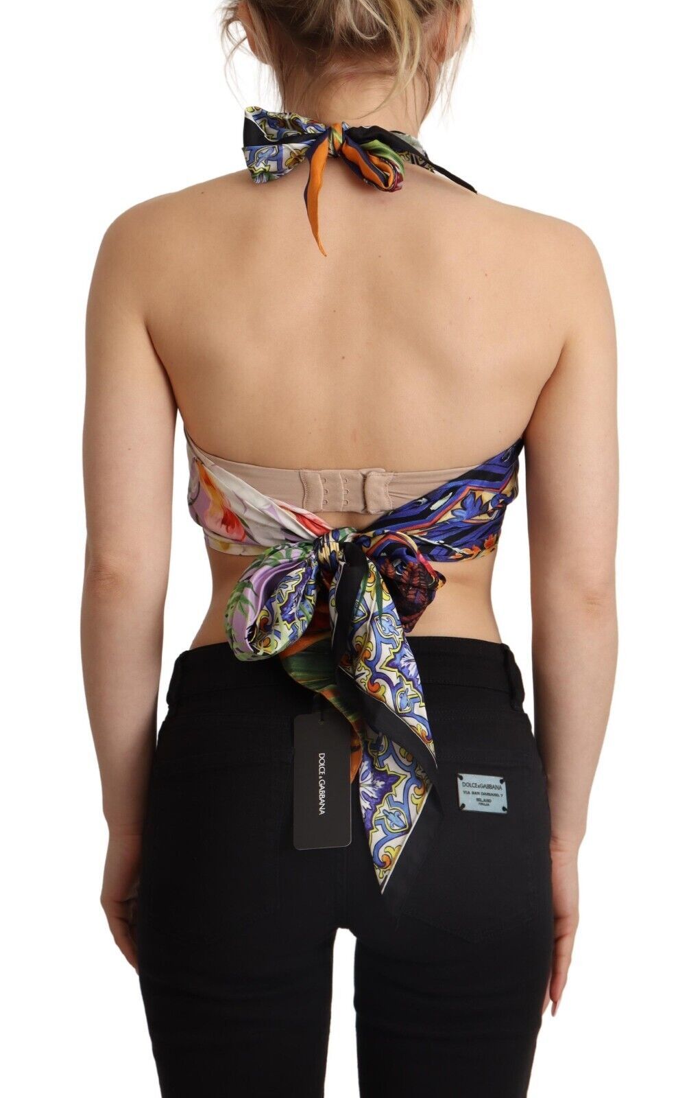 Dolce &amp; Gabbana Sumptuous Silk Halter Cropped Top - Πολύχρωμο