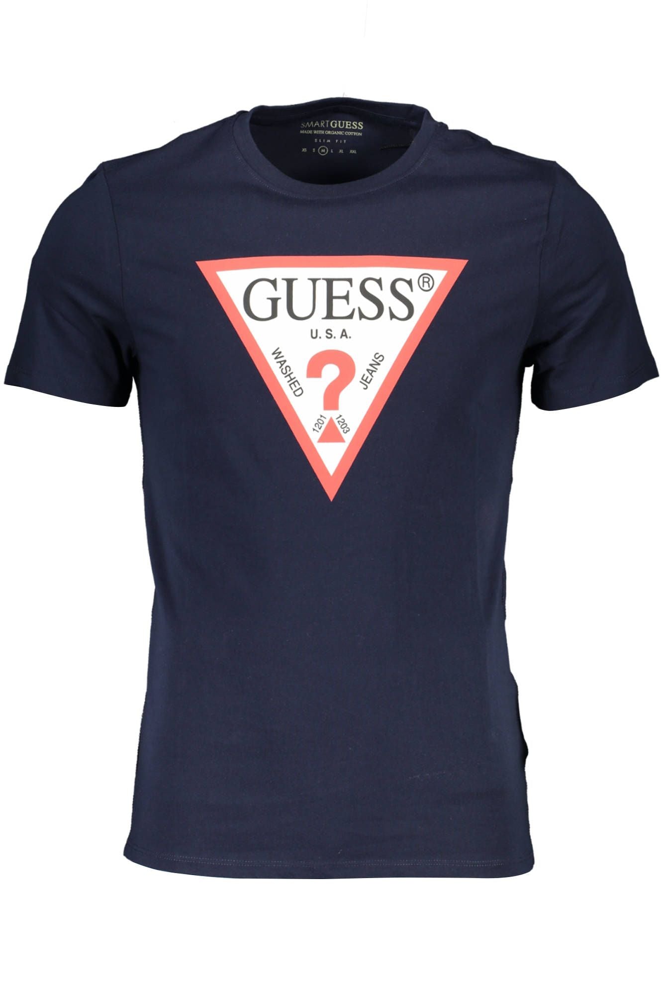 Guess Jeans Sleek Slim-Fit Logo Tee σε μπλε χρώμα