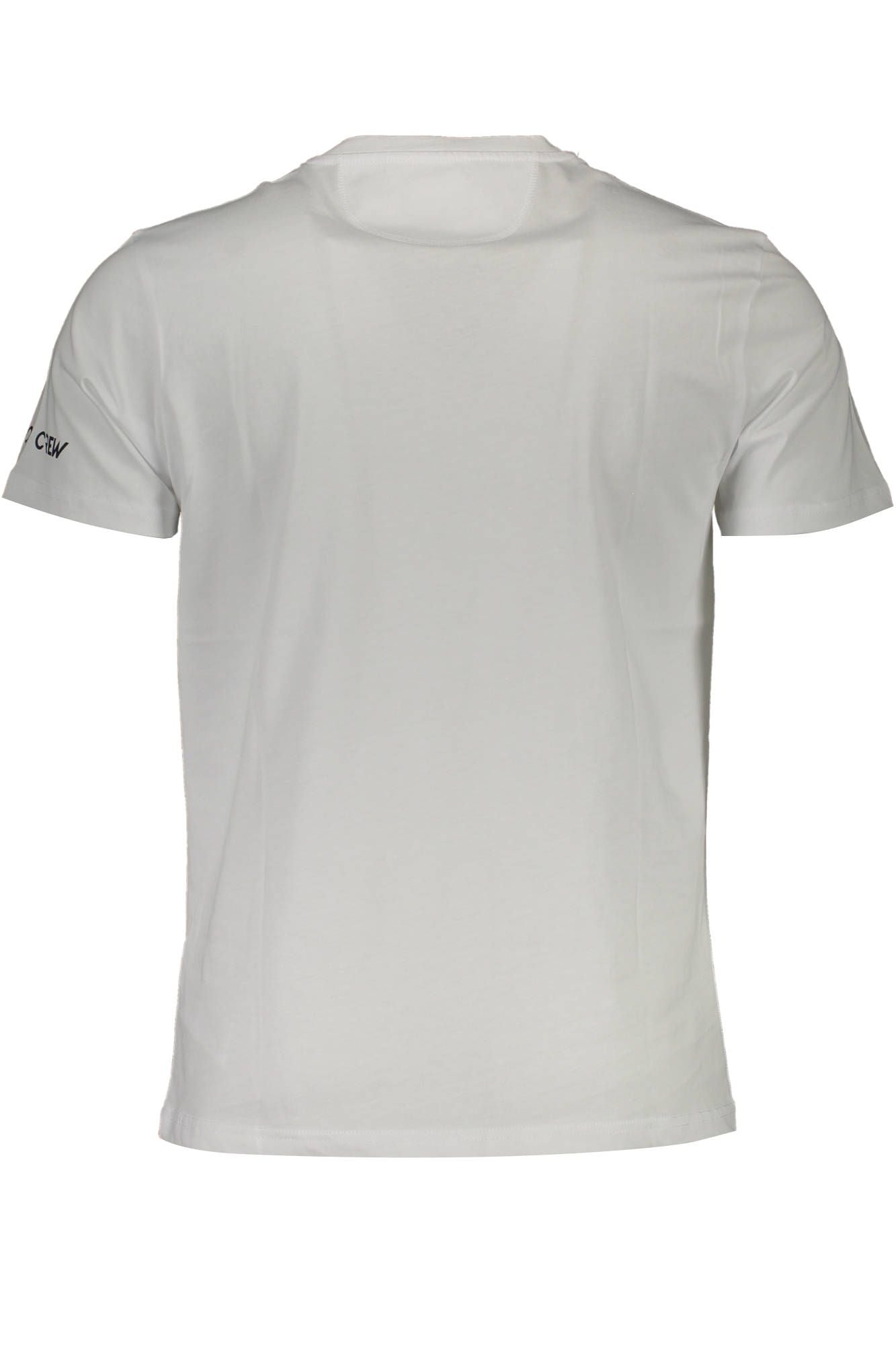 La Martina Crisp White Cotton Crew Tee λαιμόκοψης με τύπωμα λογότυπου